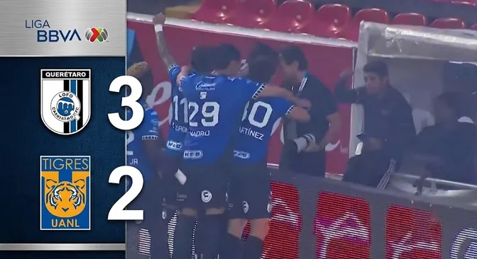 Querétaro sorprendió a Tigres: Triunfo agónico 3-2
